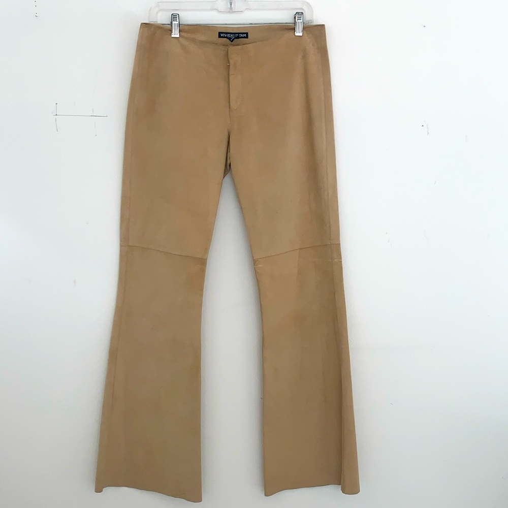 Leather suede pants